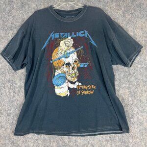Metallica Harvester of Sorrow T Shirt Oversized S/M Gray Double Sided